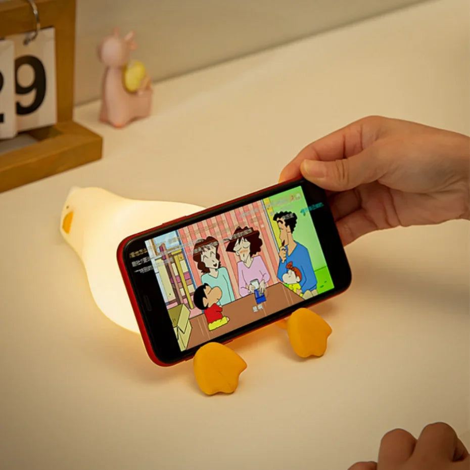 LED Night Light Rechargeable Silicone Squishy Duck Lamp