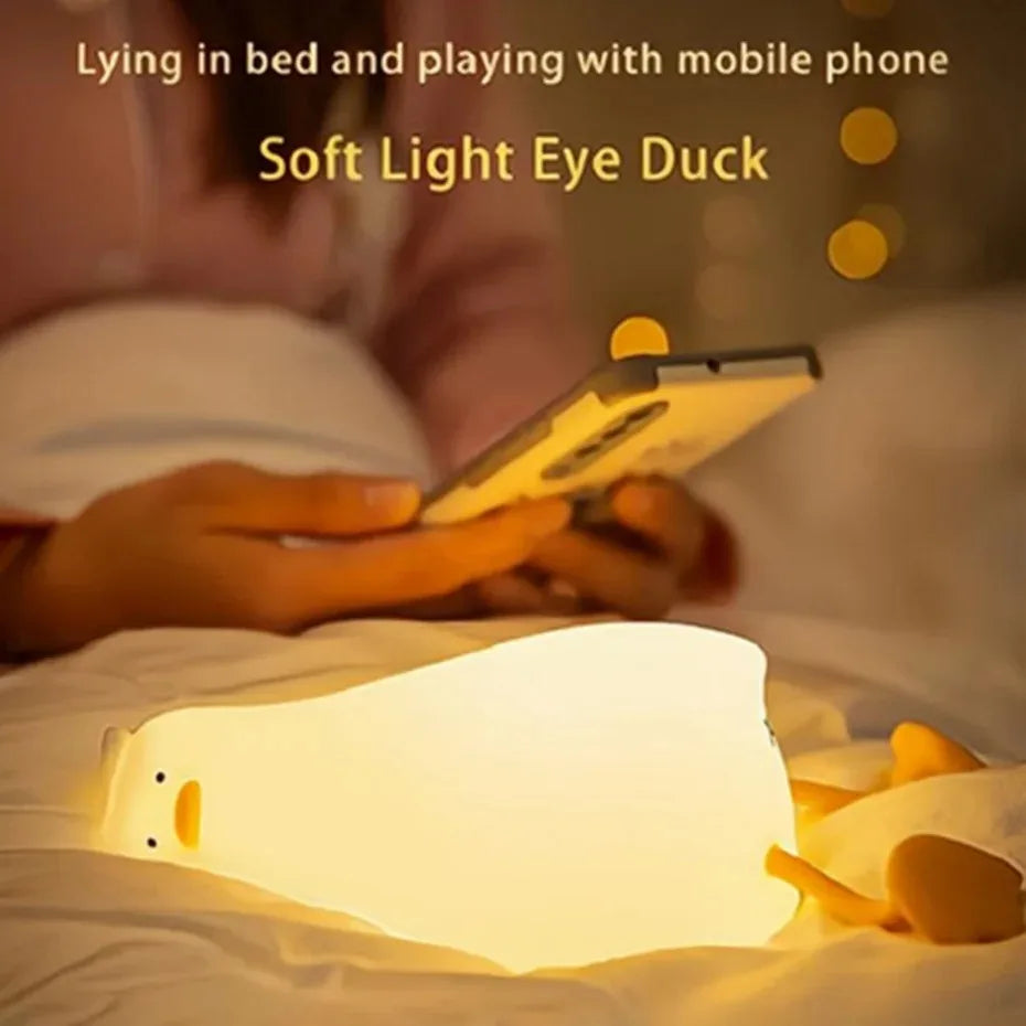 LED Night Light Rechargeable Silicone Squishy Duck Lamp