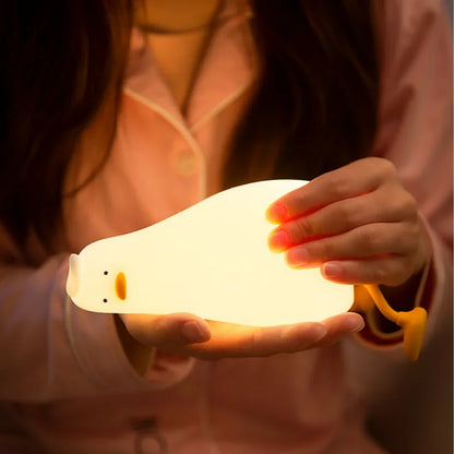 LED Night Light Rechargeable Silicone Squishy Duck Lamp